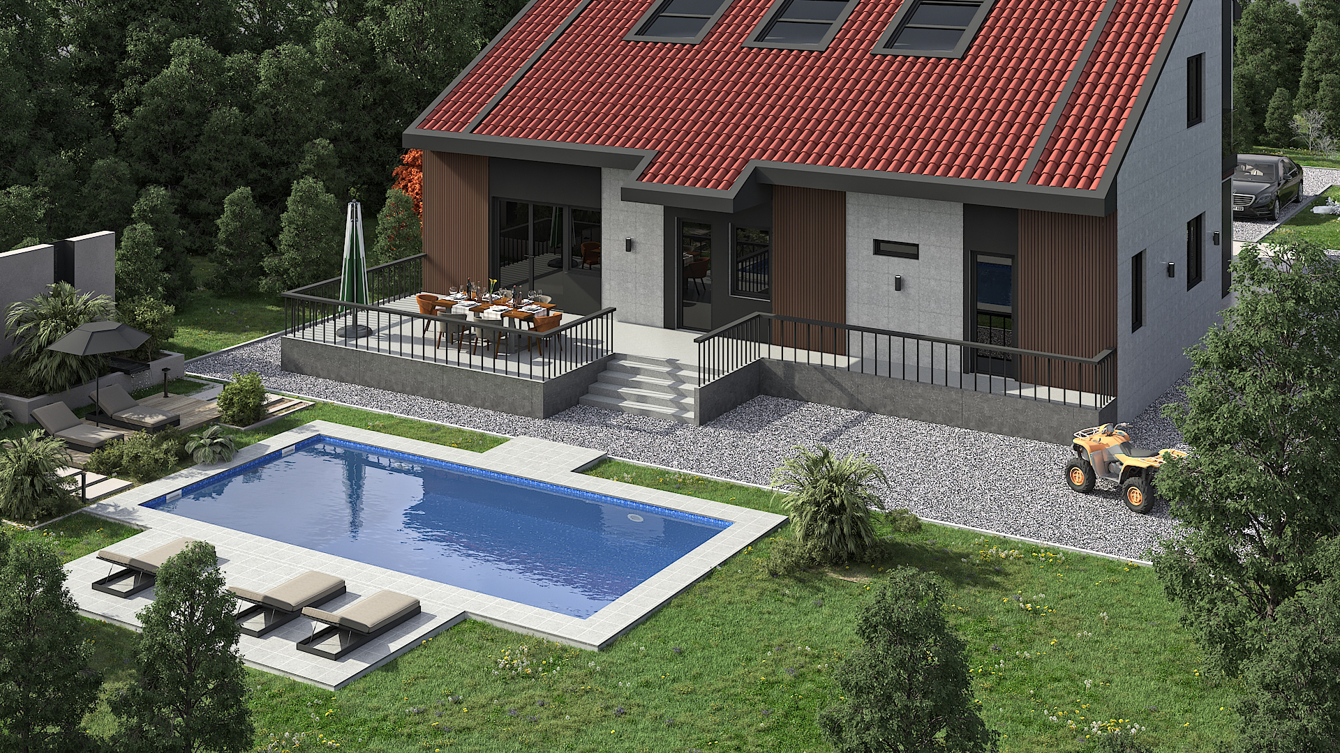 Doruk Mimari 3d Görselleştirme - Villa Havuzlu-01
